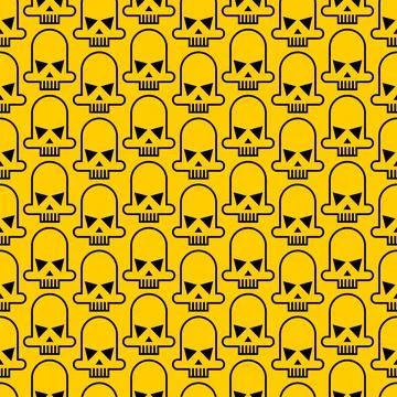Skull cartoon simple pattern seamless. Skeleton head abstract background. vec Stock Illustration