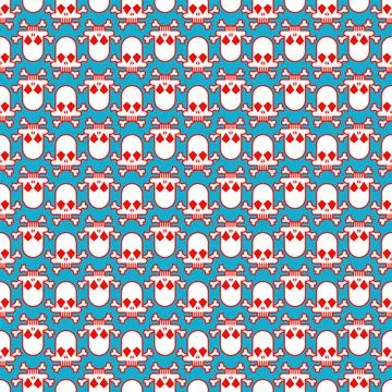 Skull cartoon simple pattern seamless. Skeleton head abstract background. vec Stock Illustration