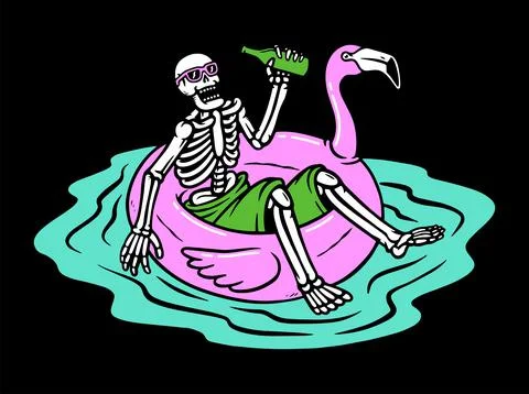 Skull chilling out vector illustration Stock Illustration