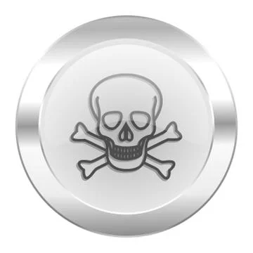Skull chrome web icon isolated. Ilustración de archivo