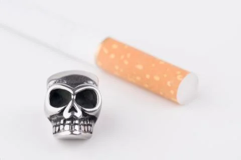 Skull cigarette Stock Photos