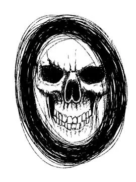 Skull in circle 스톡 일러스트