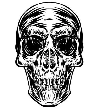 Skull Clown hand drawn. vector illustration イラスト素材