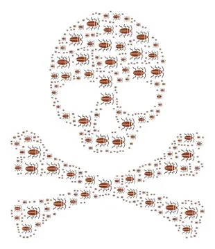 Skull Collage of Cockroach Icons Stock Illustration