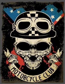 Skull color of the flag Illustrazione stock