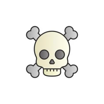 Skull color gradient vector icon Illustrazione stock