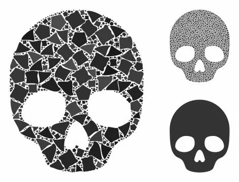 Skull Composition Icon of Bumpy Elements Stock Illustration