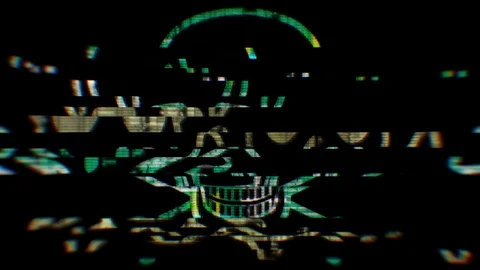 Skull from Computer Code on Black. Transparent - Loopable Stock Footage 103130740