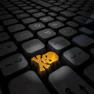 Skull computer keyboard key Stock-Illustration