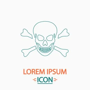 Skull computer symbol Stock Illustration