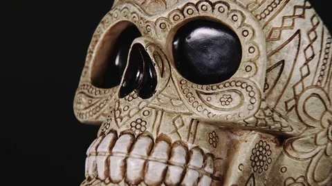 Skull covered in smoke on a dark background. Stock Footage 83391537