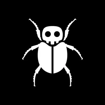 Skull cranium insect beetle dark black mascot modern logo design design Illustration