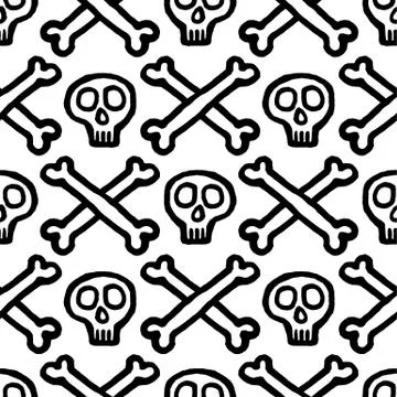 Skull with cross-bones Stock Illustration