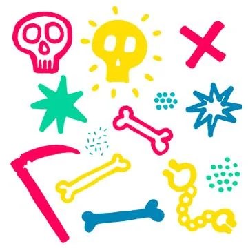 Skull with cross-bones Illustrazione stock