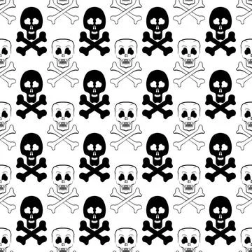 Skull Cross Bones Seamless Pattern Skull Cross Bones Seamless Pattern. Sku... Stock Photos