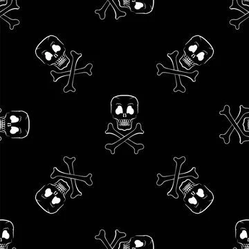 Skull Cross Bones Seamless Pattern Skull Cross Bones Seamless Pattern. Sku... 스톡 사진