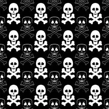 Skull Cross Bones Seamless Pattern Skull Cross Bones Seamless Pattern. Sku... Stock Photos