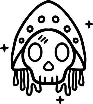 A skull with a cross on it Stock Illustration