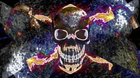 Skull Cross Loop Stock Footage 51848254