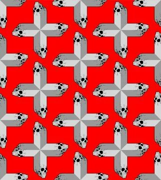 Skull cross pattern seamless abstract. geometric skull background Stock Illustration