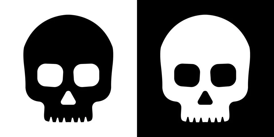 Skull crossbone vector pirate icon logo Halloween ghost graphic symbol Stock Illustration