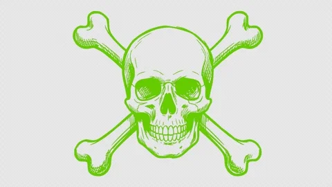 Skull crossbones alert animation Stock Footage 335415130