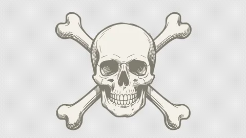 Skull crossbones animation Stock Footage 335469762