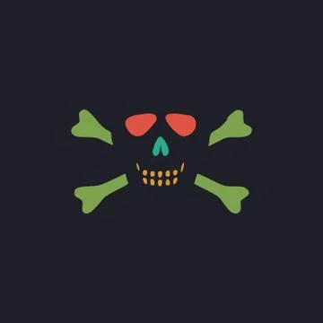 Skull crossbones computer symbol Ilustración de archivo