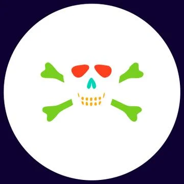 Skull crossbones computer symbol Stock Illustration