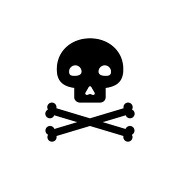 Skull with crossed bones icon. Stock Illustration