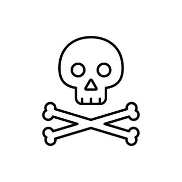 Skull with crossed bones icon. Stock Illustration