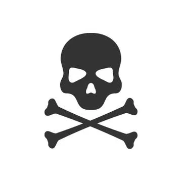 Skull with crossed bones icon. Stock Illustration