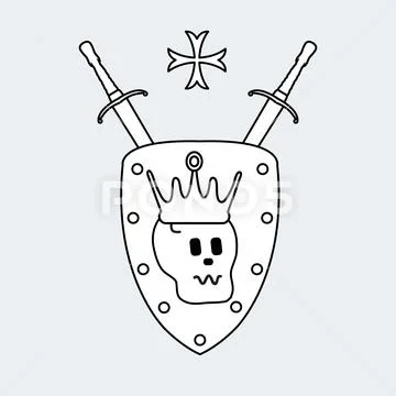 Shield With 2 Crossed Swords