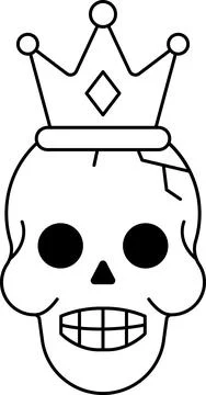 A skull with a crown on top Stock Illustration