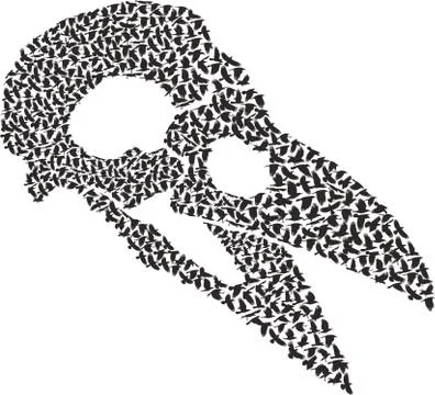 Skull with Crows Stock Illustration