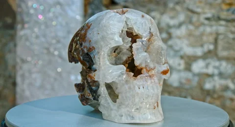 Skull Crystal Quartz Stock Footage 47179856