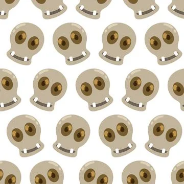 Skull cute head seamless pattern textile print. repeat pattern background des Stock Illustration