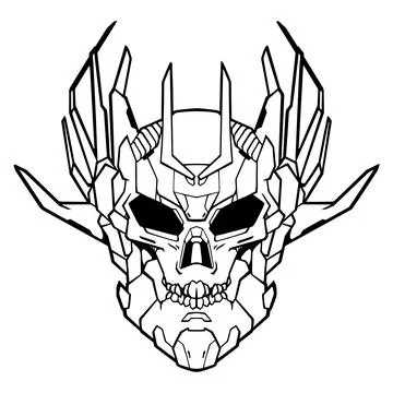 Skull cyber head Иллюстрация
