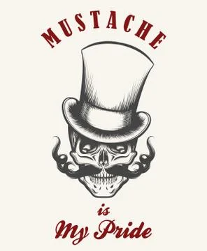Skull in the cylinder hat Illustrazione stock
