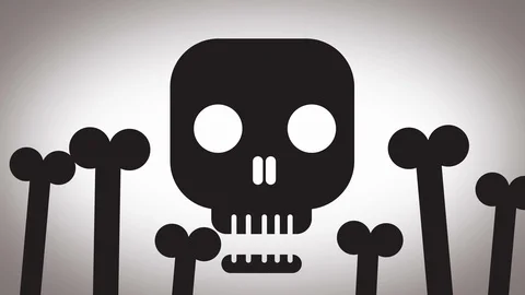 Skull dancing with bones, footage ideal for the halloween period Stock Footage 117039481