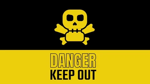 Skull Danger Keep Out Sign Stock Footage 335630968
