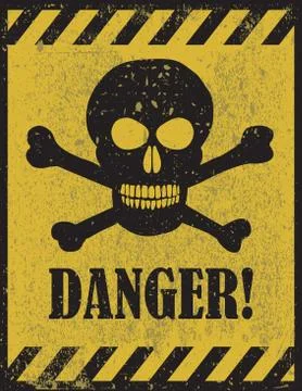 Skull danger sign Stock Illustration