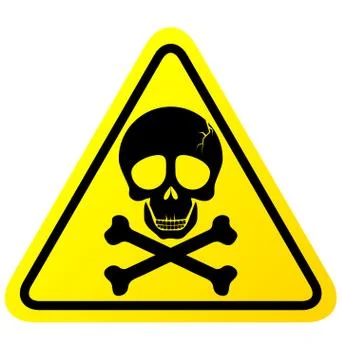Skull danger sign vector Stock Illustration