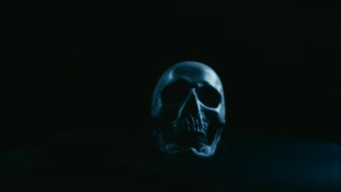 Skull in darkness Stock Footage 94897912