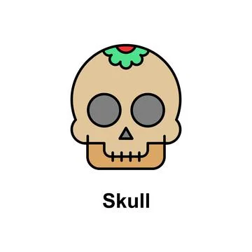 Skull, decorative icon. Element of Cinco de Mayo color icon. Premium quality Stock Illustration