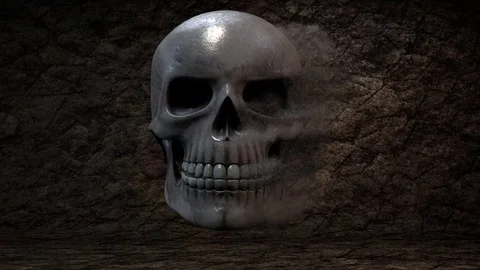 Skull, disintegrating into particles Stock-Footage 78026107