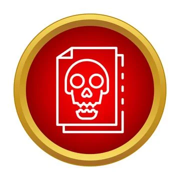 Skull document representing dangerous confidential toxic medical information Stock Illustration