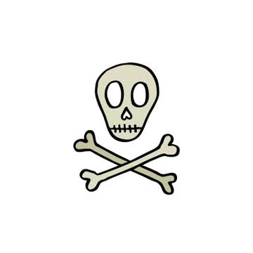 Skull doodle icon, vector illustration Stock Illustration