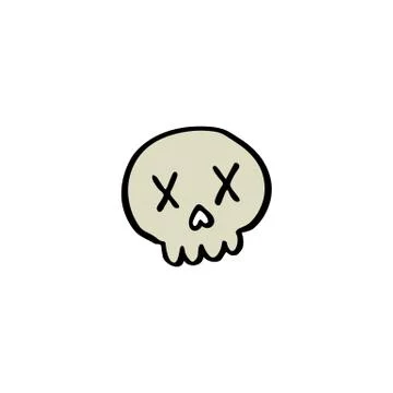 Skull doodle icon, vector illustration Stock Illustration