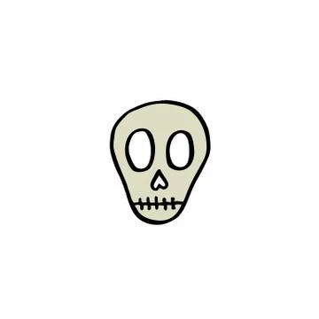 Skull doodle icon, vector illustration Stock Illustration